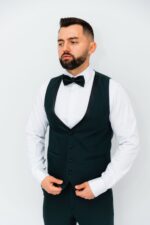 Costum Mire & Nas Verde Rever cu Detaliu Detașabil - imagine 3