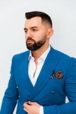 Costum Bărbați Albastru Marine  Modern & Smart Casual - imagine 3