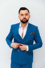 Costum Bărbați Albastru Marine  Modern & Smart Casual - imagine 4