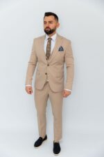 Costum Bărbați Crem Nisip
