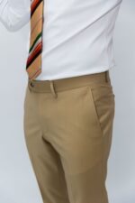 Costum Bărbați Crem Vitale Două Rânduri Elegant 88% Lana Super 160’s - imagine 2