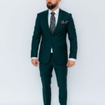 Costum Bărbați Verde Smarald Din Lana Super 160s