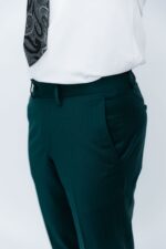 Costum Bărbați Verde Smarald Din Lana Super 160s - imagine 2