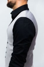 Costum Bărbați Gri Deschis Smart Casual - imagine 3