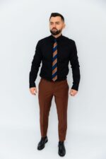 Cămașă Bărbați Neagră Premium 97% Bumbac 3% Lycra