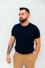 Tricou Bărbați Bleumarin Bumbac