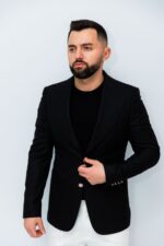 Sacou Negru Barbati Din Lana