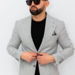 Sacou Gri Deschis Barbati Din Vascoza