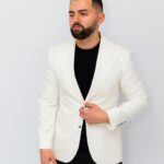Sacou Alb Barbati Din Lana
