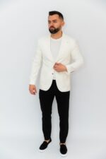 Pantaloni Negru Mat Italienesti Cu Pense Barbati - imagine 5