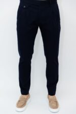 Pantaloni Bleumarin Italienesti Cu Pense Barbati