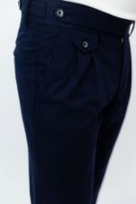 Pantaloni Bleumarin Italienesti Cu Pense Barbati - imagine 3