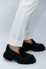 Pantaloni Albi Italienesti Cu Pense Barbati - imagine 5