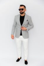 Pantaloni Barbati Chinos Albi Vara Din Bumbac Natural Santaderia - imagine 2