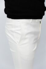 Pantaloni Barbati Chinos Albi Vara Din Bumbac Natural Santaderia - imagine 3