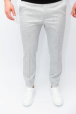 Pantaloni Barbati Gri Deschis Vara Din Bumbac Natural Santaderia