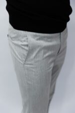 Pantaloni Barbati Gri Deschis Vara Din Bumbac Natural Santaderia - imagine 4