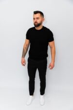 Pantaloni Negri Vara Din Bumbac Natural Santaderia - imagine 4