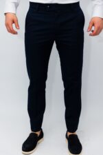 Pantaloni Barbati Chinos Bleumarin Din Bumbac Natural