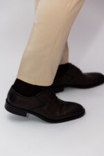 Pantaloni Barbati Chinos Crem Din Bumbac Natural - imagine 5