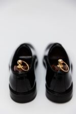 Pantofi Eleganți Bărbați Negru Lucios Ceremonie Oxford 100% Piele Naturală - imagine 4