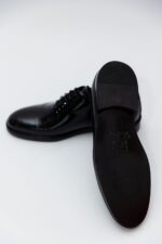 Pantofi Eleganți Bărbați Negru Lucios Ceremonie Oxford 100% Piele Naturală - imagine 5