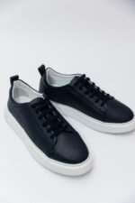 Pantofi Casual Barbati Albastri Tip Sneakers 100% Piele Naturala