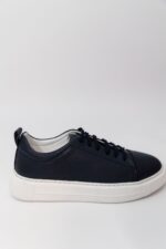 Pantofi Casual Barbati Albastri Tip Sneakers 100% Piele Naturala - imagine 2