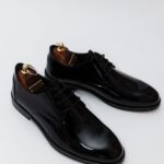 Pantofi Eleganți Bărbați Negru Lucios Ceremonie 100% Piele Naturală