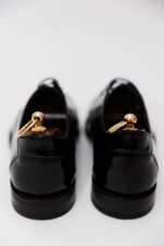 Pantofi Eleganți Bărbați Negru Lucios Ceremonie 100% Piele Naturală - imagine 3