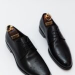 Pantofi Eleganti Barbati Negri Derby Piele Naturala