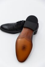 Pantofi Eleganti Barbati Negri Derby Piele Naturala - imagine 5