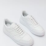 Pantofi Casual Bărbați Albi Sneakers 100% Piele Naturală