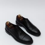 Pantofi Eleganti Barbati Negri Derby Piele Naturala