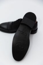 Pantofi Eleganti Barbati Negri Derby Piele Naturala - imagine 4