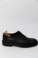 Pantofi Eleganti Barbati Negri Derby Piele Naturala - imagine 5