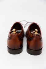 Pantofi Eleganti Barbati Oxford Maro Coniac Pictat Manual Piele Naturala - imagine 4