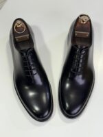 Pantofi Eleganți Bărbați Negru semilucios Ceremonie Oxford 100% Piele Naturală