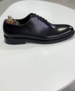 Pantofi Eleganți Bărbați Negru semilucios Ceremonie Oxford 100% Piele Naturală - imagine 2