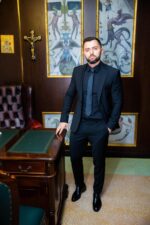 Costum Bărbați Negru Elegant 88% Lana Super 160’s - imagine 3