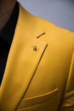 Costum Bărbați Galben Elegant & Smart Casual 88% Lana Super 160’s - imagine 3