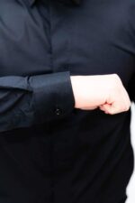 Cămașă Bărbați Neagră Premium 97% Bumbac 3% Lycra - imagine 5