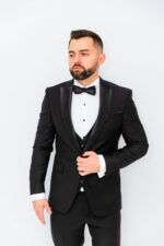 Costum Mire & Nas Negru Rever Cu Detalii Detașabil set:4 piese - imagine 2