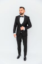 Costum Mire & Nas Negru Rever Cu Detalii Detașabil set:4 piese - imagine 5