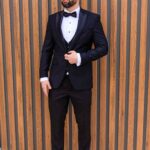Costum Mire & Nas Negru Rever Cu Detalii Detașabil set:4 piese