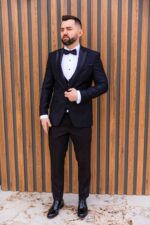 Costum Mire & Nas Negru Rever Cu Detalii Detașabil set:4 piese