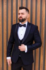 Costum Mire & Nas Negru Rever Cu Detalii Detașabil set:4 piese - imagine 5