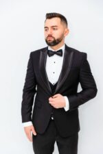 Costum Mire & Nas Negru Rever Cu Detalii Detașabil set:4 piese - imagine 2