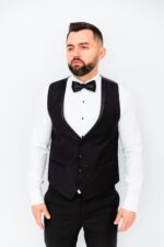Costum Mire & Nas Negru Rever Cu Detalii Detașabil set:4 piese - imagine 4