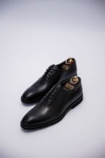 Pantofi Eleganți Bărbați Negri Mati Oxford Din 100% Piele Naturală Talpă Din Spumă - imagine 2